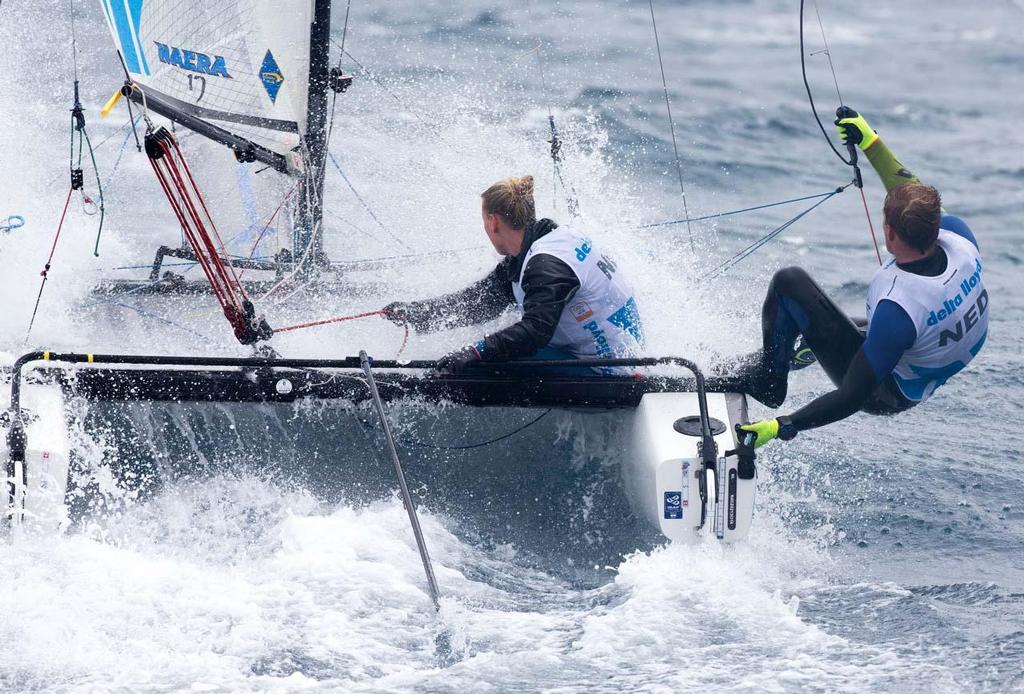2014 ISAF Sailing World Cup Mallorca, day 4 - Nacra 17 photo copyright Ocean Images taken at  and featuring the  class