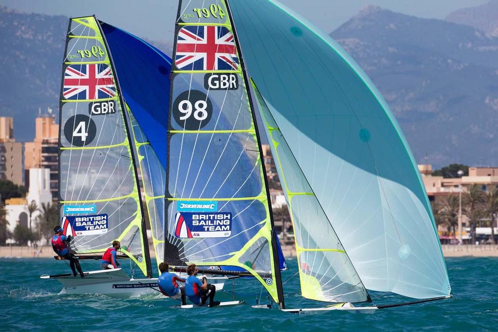 2014 ISAF Sailing World Cup Mallorca - Bronze - Dylan Fletcher & Alain Sign in 49er photo copyright Ocean Images taken at  and featuring the  class