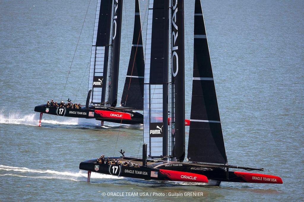 Aerials 2 Boats Testing / SFO June Testing Session / ORACLE TEAM USA / San Francisco (USA) / 26-06-2013 photo copyright Guilain Grenier Oracle Team USA http://www.oracleteamusamedia.com/ taken at  and featuring the  class