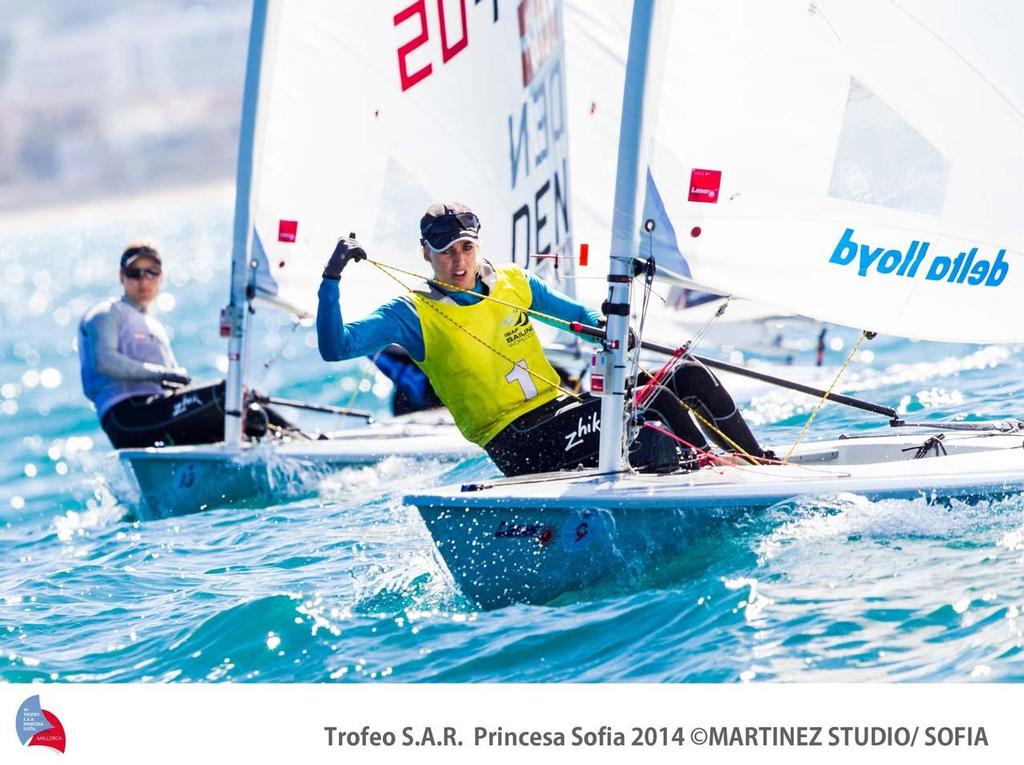 Marit Bouwmeester in action at the 2014 ISAF Sailing World Cup Mallorca. ©  Pedro Martinez/MartinezStudio/Sofia http://www.trofeoprincesasofia.org/