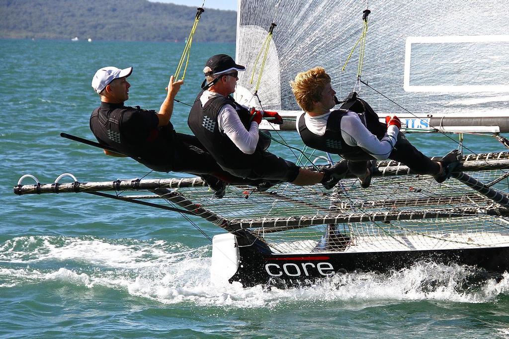 Glen Sowry and friends - 18fters - Waitemata harbour, April 5, 2014 © Richard Gladwell www.photosport.co.nz