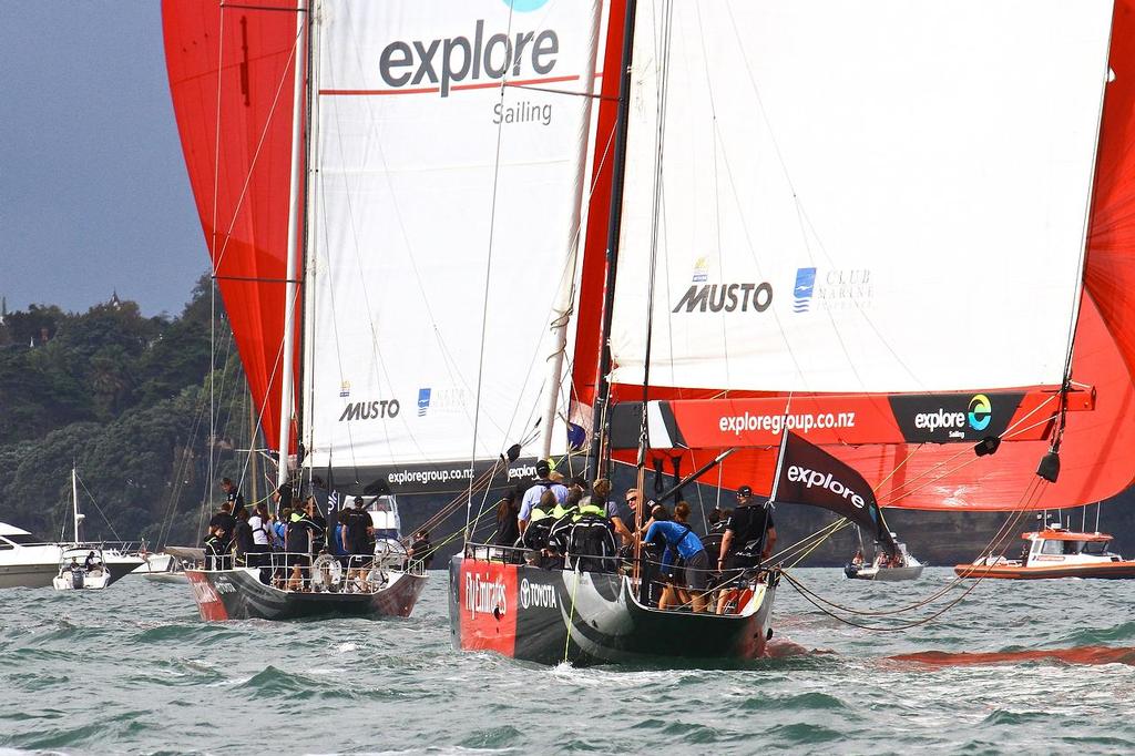 HRH Duke and Duchess of Cambridge Match racing in the America’s Cup monohulls on the Waitemata Harbour - April 11, 2014 photo copyright Richard Gladwell www.photosport.co.nz taken at  and featuring the  class