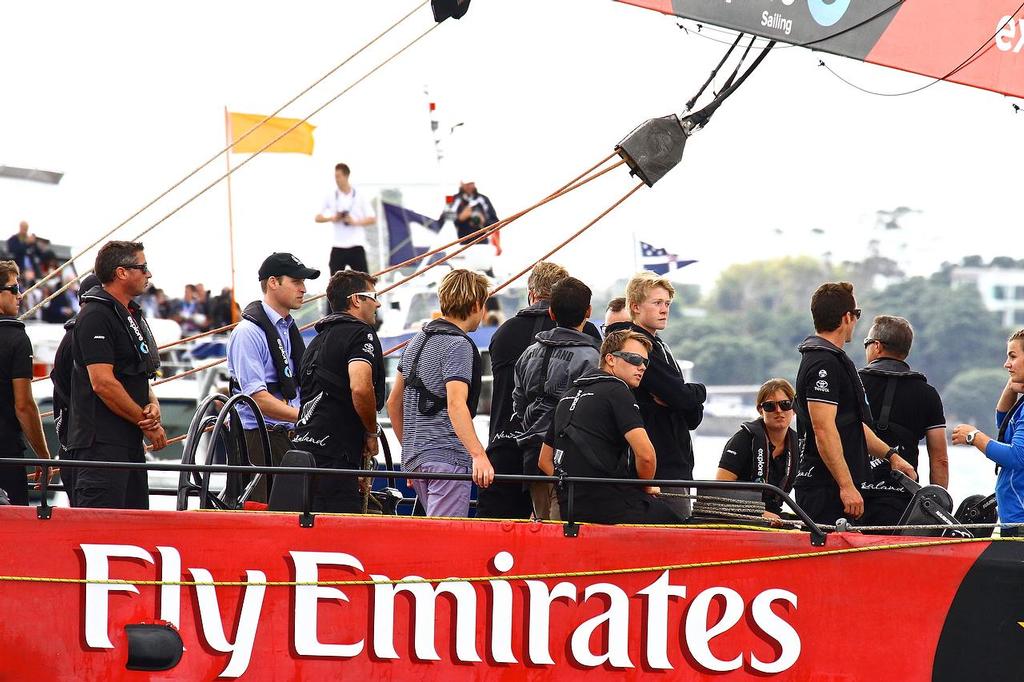 HRH Duke and Duchess of Cambridge Match racing in the America&rsquo;s Cup monohulls on the Waitemata Harbour - April 11, 2014 photo copyright Richard Gladwell www.photosport.co.nz taken at  and featuring the  class