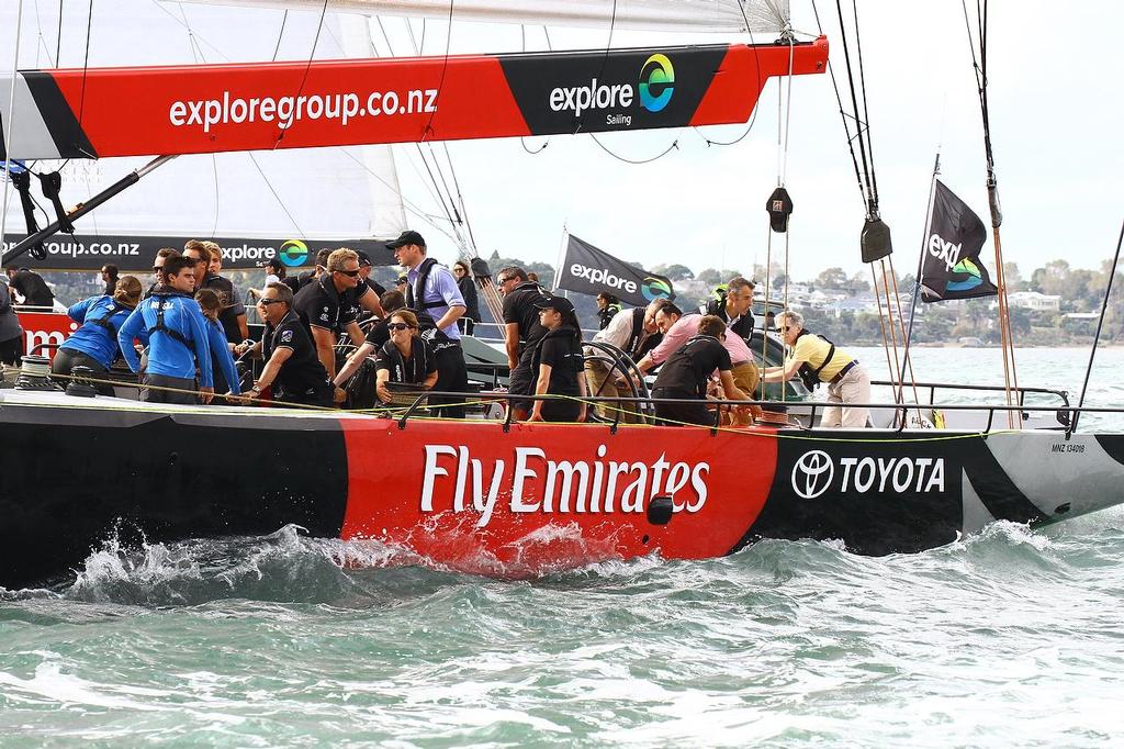 HRH Duke and Duchess of Cambridge Match racing in the America’s Cup monohulls on the Waitemata Harbour - April 11, 2014 © Richard Gladwell www.photosport.co.nz