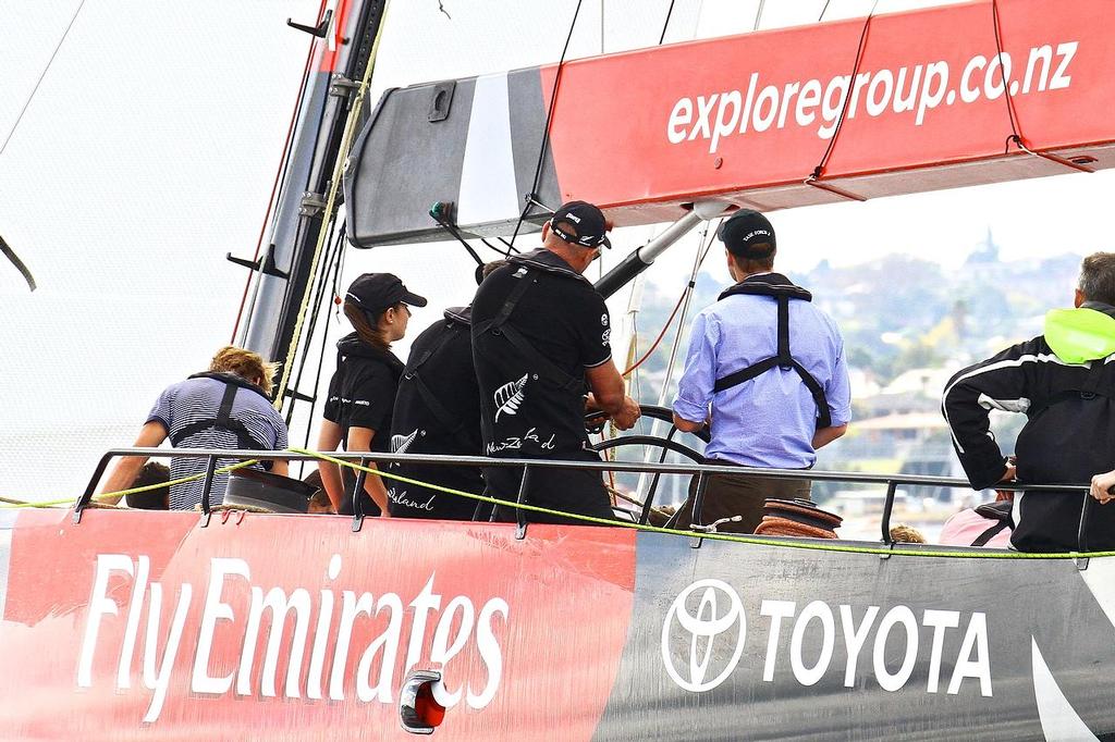 HRH Duke and Duchess of Cambridge Match racing in the America's Cup monohulls on the Waitemata Harbour - April 11, 2014 photo copyright Richard Gladwell www.photosport.co.nz taken at  and featuring the  class