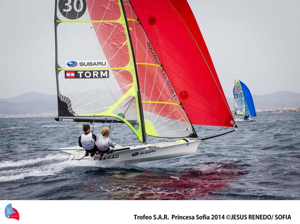 2014 ISAF Sailing World Cup Mallorca - Jonas WARRER and Peter LANG (DEN), 49er photo copyright  Trofeo S.A.R. Princesa Sofia / Jesus Renedo http://www.trofeoprincesasofia.org/ taken at  and featuring the  class