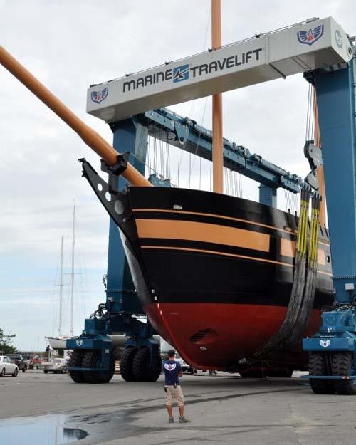 The SSV Oliver Hazard Perry, as it looked last July when it was hauled in Newport, R.I. before its dedication © Carol Hill http://www.ohpri.org/