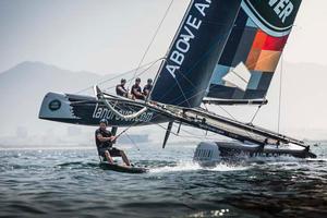The Extreme Sailing Series 2014. Act 2. Tom Buggy takes on Land Rover Extreme 40 photo copyright Lloyd Images taken at  and featuring the  class