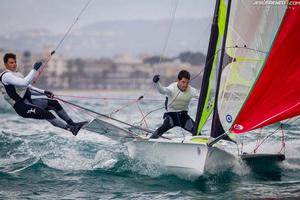 2014 ISAF Sailing World Cup Mallorca, Day 5 - Pable Turrado and Diego Botin (ESP), 49er photo copyright Jesus Renedo / Sofia Mapfre http://www.sailingstock.com taken at  and featuring the  class