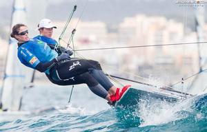 2014 ISAF Sailing World Cup Mallorca, day 5 - Tamara Echegoyen and Berta Bentanzos (ESP), 49erFX photo copyright Jesus Renedo / Sofia Mapfre http://www.sailingstock.com taken at  and featuring the  class