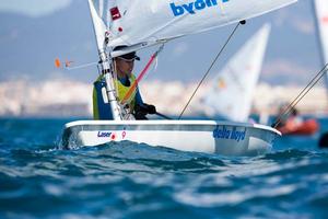 2014 ISAF Sailing World Cup Mallorca - Marit Bouwmeester during the Laser Radial medal race photo copyright Ocean Images taken at  and featuring the  class