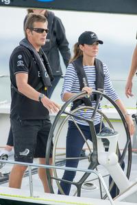 Their Royal Highnesses the Duke and Duchess of Cambridge visit Emirates Team New Zealand to match race each other on version 5 America’s Cup Yachts NZL41 and NZL68. 11/4/2013 photo copyright Chris Cameron/ETNZ http://www.chriscameron.co.nz taken at  and featuring the  class