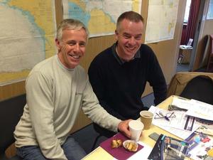 Mike & his brother Pete at the recent Transatlantic Forum organised by Sailing Rallies photo copyright  Louay Habib taken at  and featuring the  class