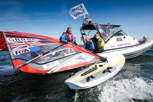 Nick Dempsey chatting to RSX sailors at the RYA Youth Nationals in Weymouth photo copyright  Paul Wyeth / RYA http://www.rya.org.uk taken at  and featuring the  class