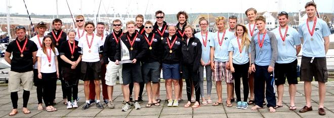 BUCS Medallists: Third Southampton Solent Black - Champions Southampton Red - Second Plymouth Pink     - BUCS-BUSA Yachting Champs 2014 © Tony Mapplebeck