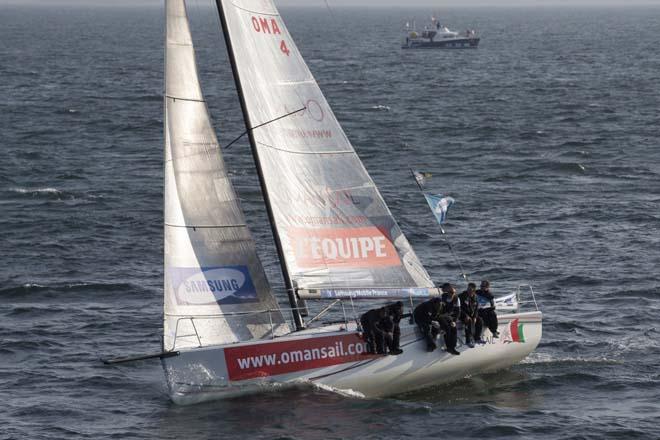 Oman Sail M34 team in action. © Oman Sail