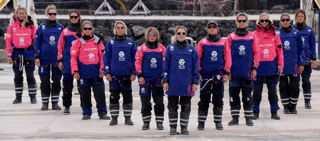 The 12 strong crew - Team SCA - Europe to Newport - Day 3 photo copyright Corinna Halloran - Volvo Ocean Race http://www.volvooceanrace.com taken at  and featuring the  class