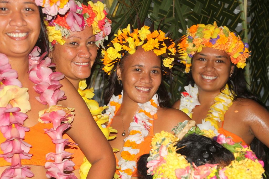 Happy faces of the entertainers - Sail Tahiti Yacht Rally photo copyright Maggie Joyce taken at  and featuring the  class