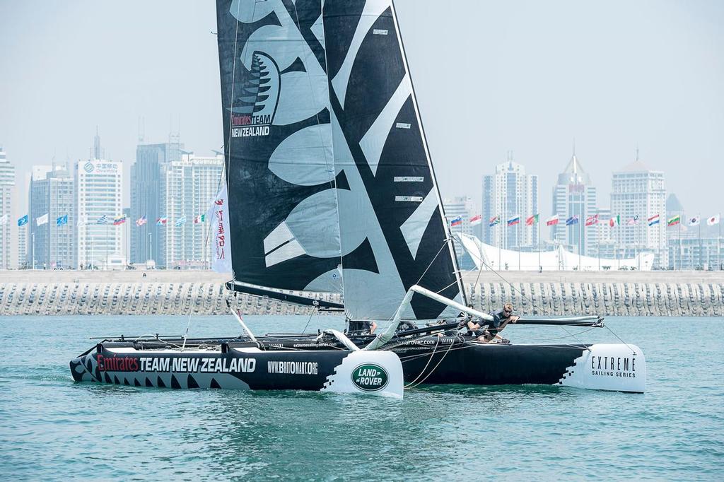Emirates Team New Zealand. Practice day of the Land Rover Extreme Saling Series regatta in Qingdao China. 30/4/2014 © Chris Cameron/ETNZ http://www.chriscameron.co.nz