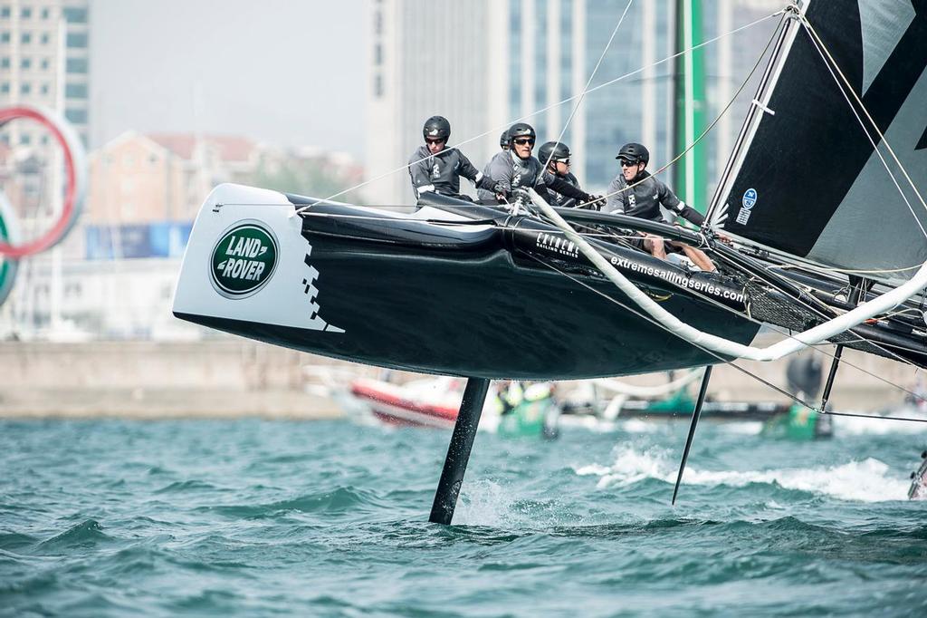 Emirates Team New Zealand, Race day two of the Land Rover Extreme Sailing Series regatta in Qingdao, China. 2/5/2014 © Chris Cameron/ETNZ http://www.chriscameron.co.nz