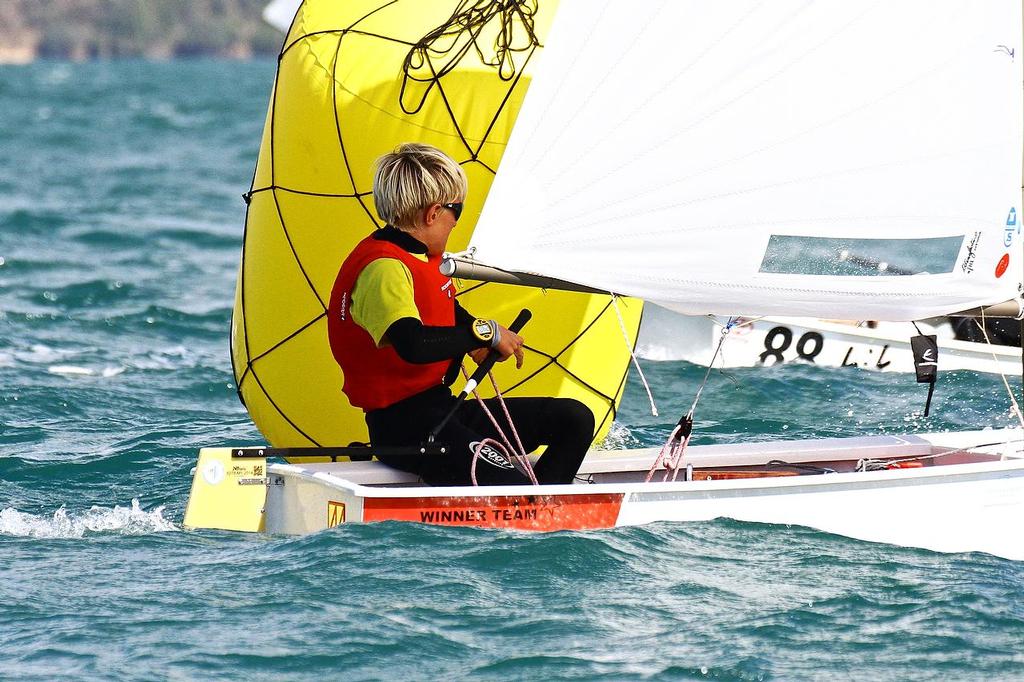 Sam Bacon - Day 5, 2014 Toyota Optimist Championships, Manly SC photo copyright Richard Gladwell www.photosport.co.nz taken at  and featuring the  class