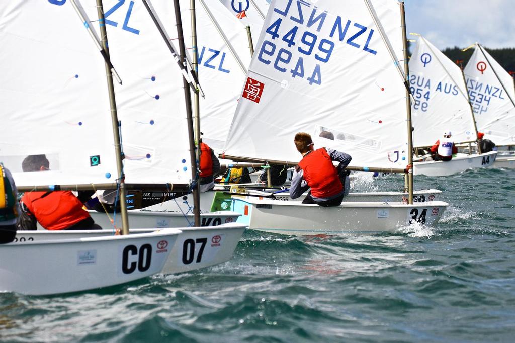 Start Race 2 - Day 5, 2014 Toyota Optimist Championships, Manly SC photo copyright Richard Gladwell www.photosport.co.nz taken at  and featuring the  class