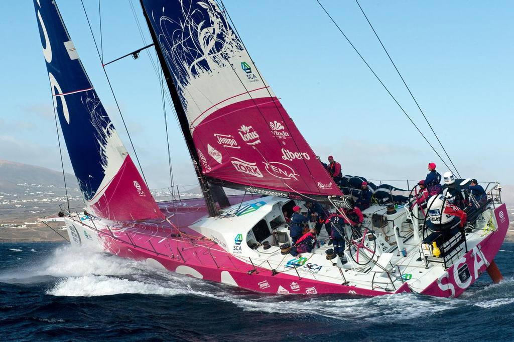 March 2014 Team SCA Volvo Ocean 65 training off Puerto Calero Lanzarote. 
Photo Rick Tomlinson 
 photo copyright Rick Tomlinson / Team SCA taken at  and featuring the  class