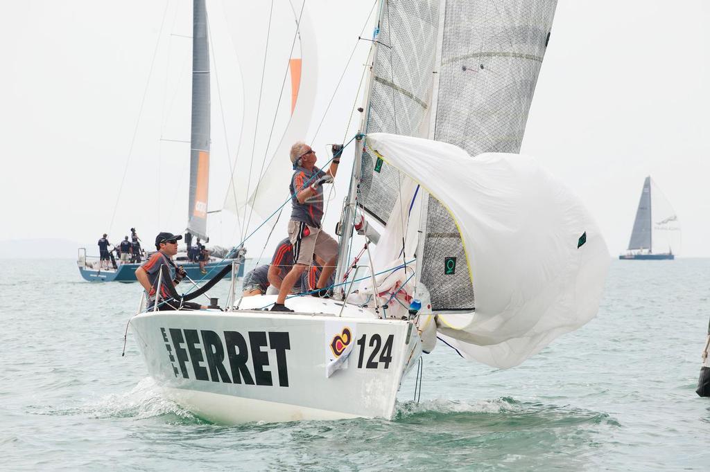 TOP OF THE GULF REGATTA 2014. Some ferret-wrangling on the foredeck of The Ferret photo copyright Guy Nowell/Top of the Gulf taken at  and featuring the  class