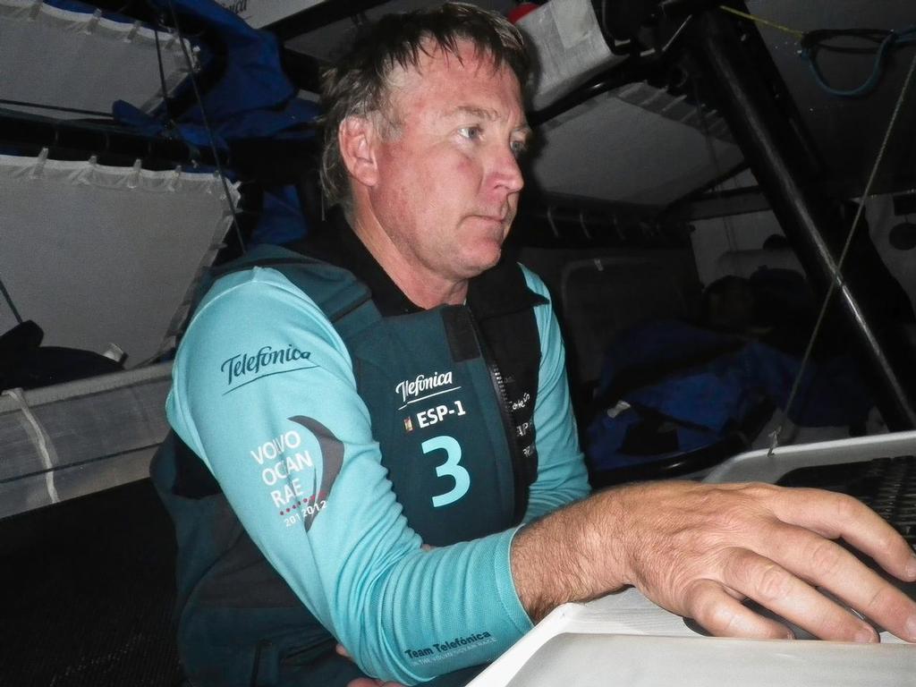 Team Telefonica during leg 2 of the Volvo Ocean Race 2011-12, from Cape Town, South Africa to Abu Dhabi, UAE.  © Volvo Ocean Race http://www.volvooceanrace.com