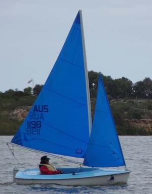 Chris Symonds (TAS) won the 1st race in the 303 single-person and two-person divisions - 2014 Australian Hansa Class Championships photo copyright Shauna Phillips taken at  and featuring the  class
