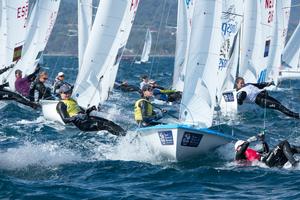 Jo Aleh and Polly Powrie (NZL) lead after Day 4 in the W470 at the 2014 ISAF Sailing World Cup, Hyeres, France photo copyright Thom Touw http://www.thomtouw.com taken at  and featuring the  class