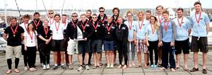 BUCS Medallists: Third Southampton Solent Black - Champions Southampton Red - Second Plymouth Pink     - BUCS-BUSA Yachting Champs 2014 photo copyright Tony Mapplebeck taken at  and featuring the  class