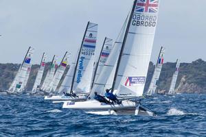 2014 ISAF Sailing World Cup Hyeres -  GBR Ben Saxton/Hanna Diamond (Nacra 17) photo copyright Thom Touw http://www.thomtouw.com taken at  and featuring the  class