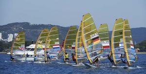RSX Men's medal race - 2014 ISAF Sailing World Cup Hyeres photo copyright Franck Socha taken at  and featuring the  class