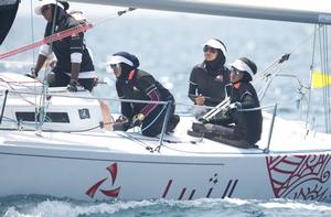 Bank Muscat Women's Sailing Team in action during the J80 Worlds. Marseille. photo copyright Antony Jones / Lloyd images - taken at  and featuring the  class