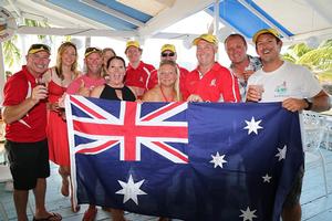 Flying the flag for Oz - Scarlet Runner - Guadeloupe to Antigua Race photo copyright  Tim Wright / Photoaction.com http://www.photoaction.com taken at  and featuring the  class