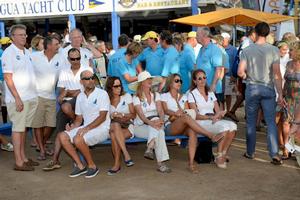 Crews wait for the daily prizes to be presented. Today's prize giving was sponsored by Colombian Emeralds photo copyright Ted Martin taken at  and featuring the  class