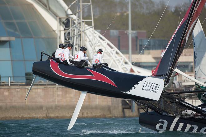 Alinghi at the Land Rover Extreme Sailing Series 2014. Act 3. Qingdao. China © Lloyd Images