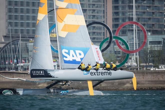 The Land Rover Extreme Sailing Series 2014.  <br />
Act 3. Qingdao. China © Lloyd Images