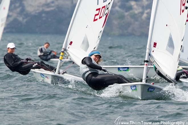 2014 Garda Trentino Olympic Week - Laser Radial fleet &copy; Thom Touw http://www.thomtouw.com