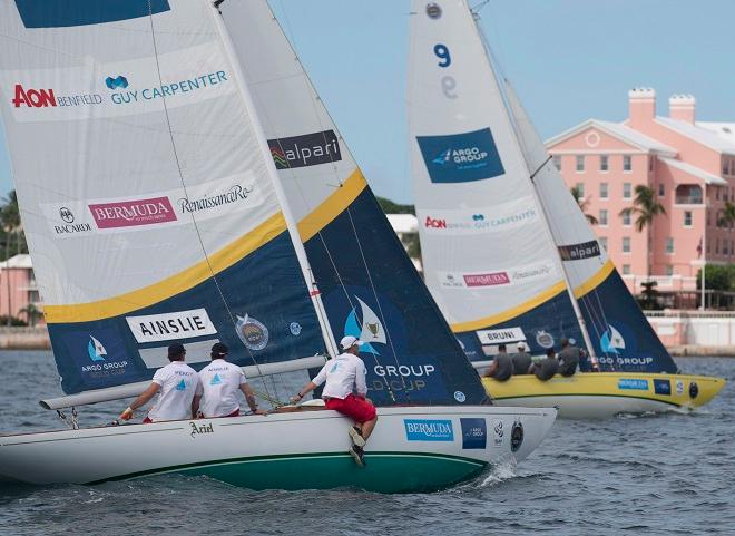 Bruni leading Ainslie in the finals of the 2013 Argo Group Gold Cup. ©  Dan Towers / AWMRT http://www.wmrt.com/