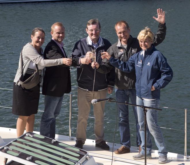 Torben Damsgaard, Deputy Director Scleroseforeningen, Janne Harden, MD Biogen Denmark A/S, Lone Dybkjaer, Mikkel Anthonisen, Anders Kristensen, MD Royal Danish Yacht Club. © onEdition http://www.onEdition.com