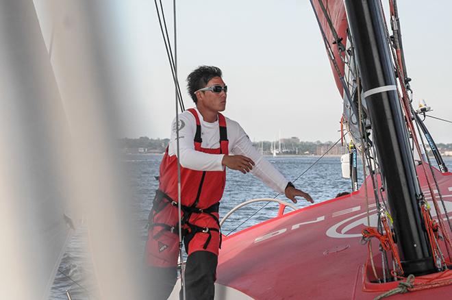 Jinhao 'Horace' training in Newport before set sail on transatlantic test &copy; Pedro Freitas /Volvo Ocean Race