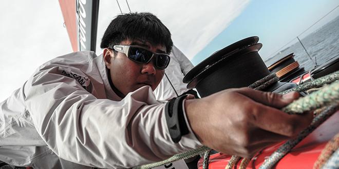 Jiru 'Wolf' YANG training in Newport before set sail on transatlantic test from Newport, USA to Lorient, France. &copy; Pedro Freitas /Volvo Ocean Race