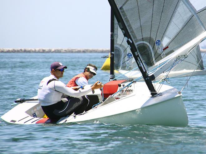 Caleb Paine wins the first race Friday - Finn Class North American Championships 2014 © Rich Roberts