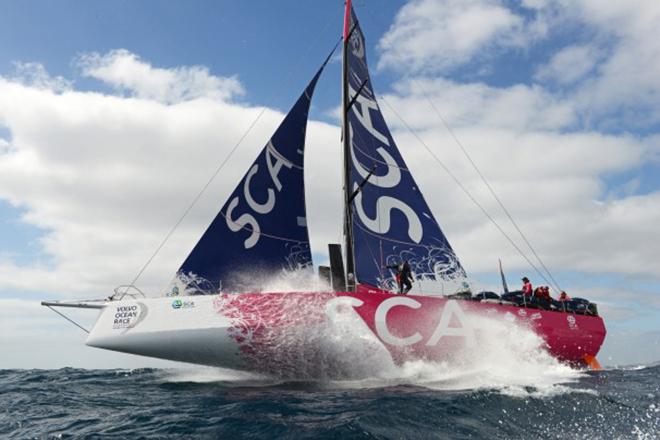 Team SCA Volvo Ocean 65 training off Puerto Calero Lanzarote. © Rick Tomlinson / Team SCA