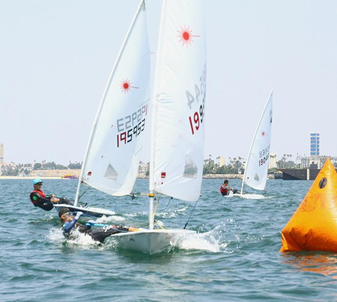 Paul Didham, leading at windward mark, won Laser Radials   - ABYC Memorial Day Regatta 2014 © Rich Roberts