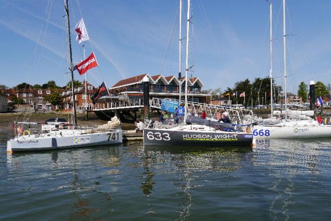 The competitors prepared for the Race at the Royal Southern YC, Hamble - UK Solent 6.50 Mini race - 310 miles  Hamble to La Trinité 2014 © Graham Nixon