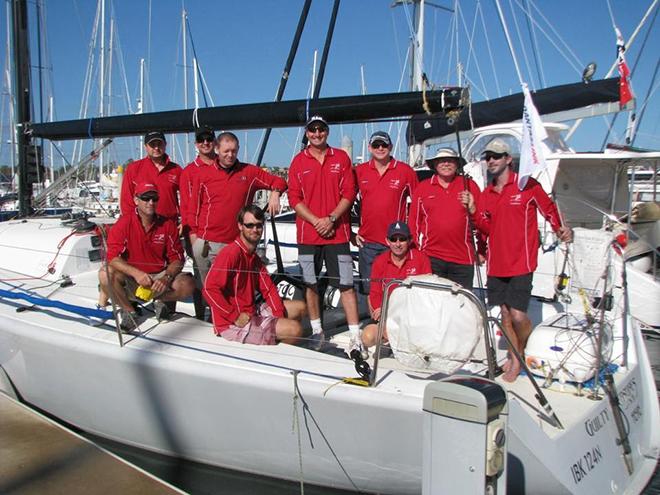 Guilty Pleasures VI at the finish of the 2014 Brisbane to Gladstone Race.  © Image contributed