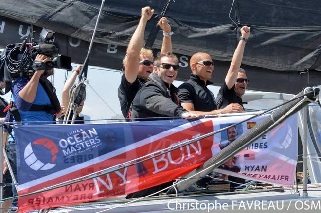 The winning Hugo Boss team with guest star NFL player Jimmy Graham. © Christophe Favreau/OSM